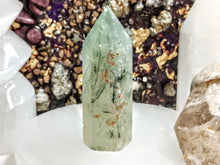 Load image into Gallery viewer, Epidote in Prehnite Crystal Pillar Tower
