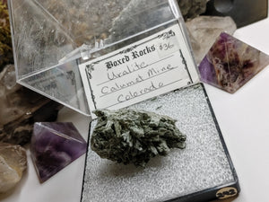 Uralite Mineral Specimen in Display Case