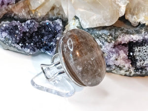 Rutilated Smokey Quartz Crystal Ring