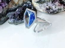 Load image into Gallery viewer, Unique Mirrored Swarovski Crystal Sodalite Ring
