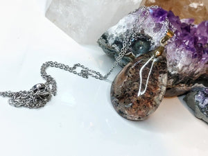 Rutilated Garden Quartz Lodolite Crystal Necklace