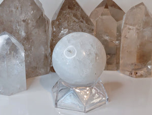Selenite Crystal Sphere with Stand