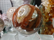 Load image into Gallery viewer, Petrified Wood Fossilized Druzy Sphere with Stand
