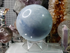 Rainbow Celestite Crystal Sphere with Stand