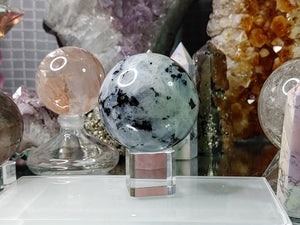Rainbow Moonstone Crystal Sphere with Stand