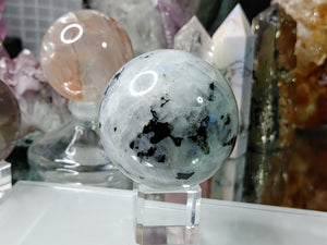 Rainbow Moonstone Crystal Sphere with Stand