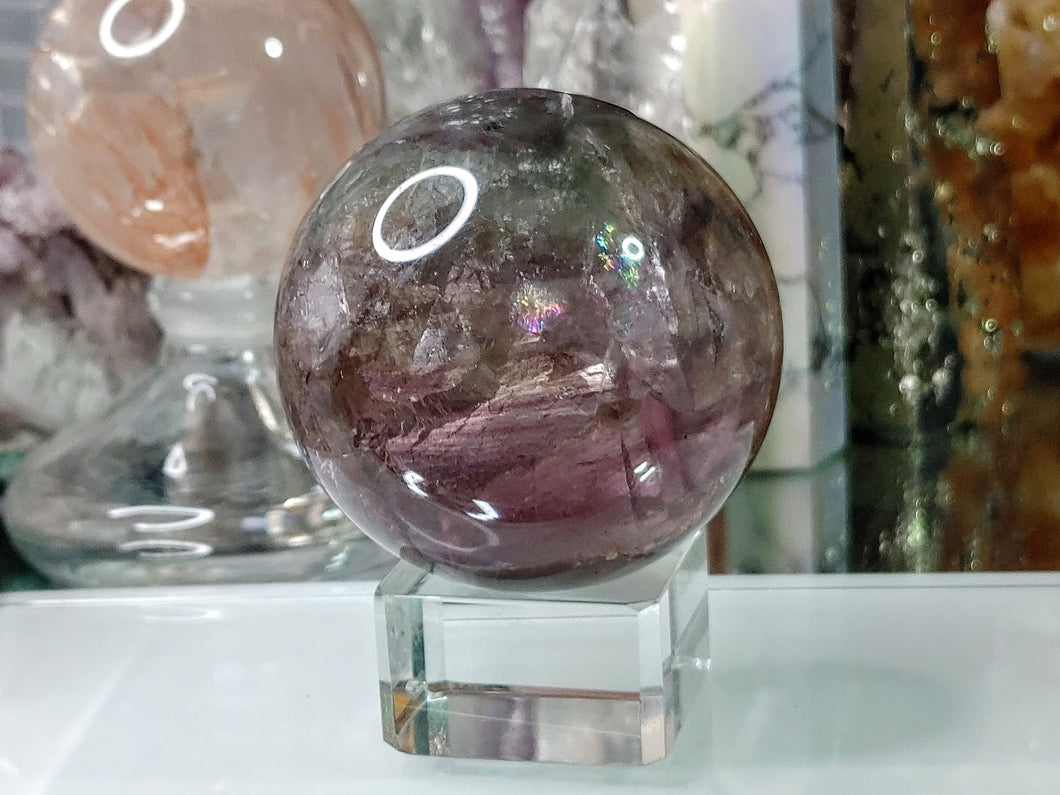 Rainbow Fluorite Crystal Sphere with Stand