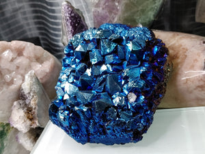Titanium Aura Electroplated Amethyst Crystal Cluster
