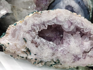 Pink Amethyst & Agate Crystal Cluster (double sided)
