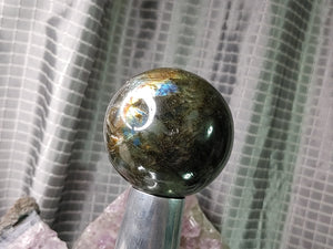 Labradorite Flash Sphere with Metal Stand