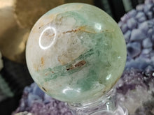 Load image into Gallery viewer, Green Fluorite Crystal Sphere with Stand
