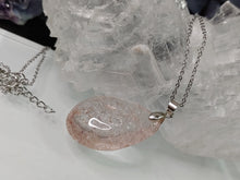 Load image into Gallery viewer, Rutilated Strawberry Quartz Stainless Steel Necklace
