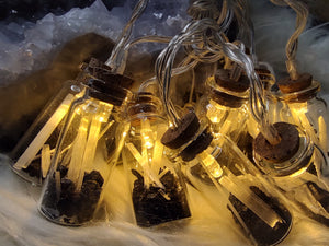 Selenite & Tourmaline in Led Jar Lights